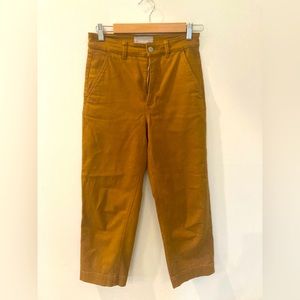Everlane straight leg crop short/ankle mustard